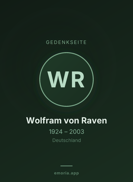 Gedenkportrait von Wolfram von Raven