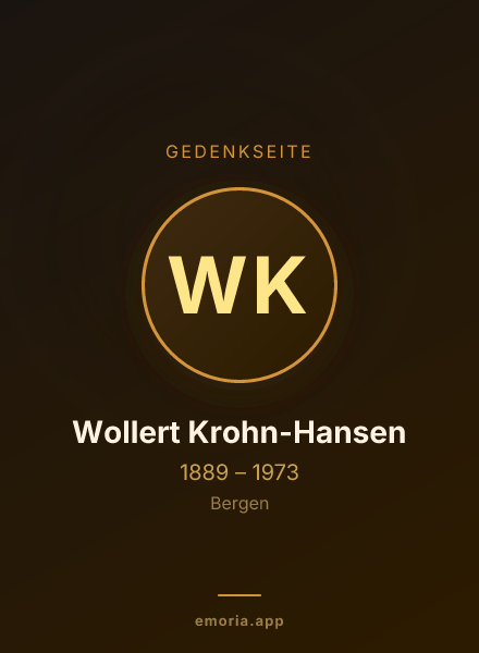 Gedenkportrait von Wollert Krohn-Hansen