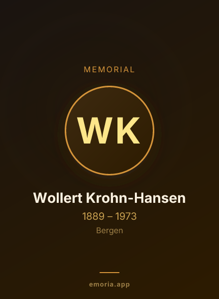 Memorial portrait of Wollert Krohn-Hansen
