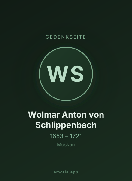 Gedenkportrait von Wolmar Anton von Schlippenbach