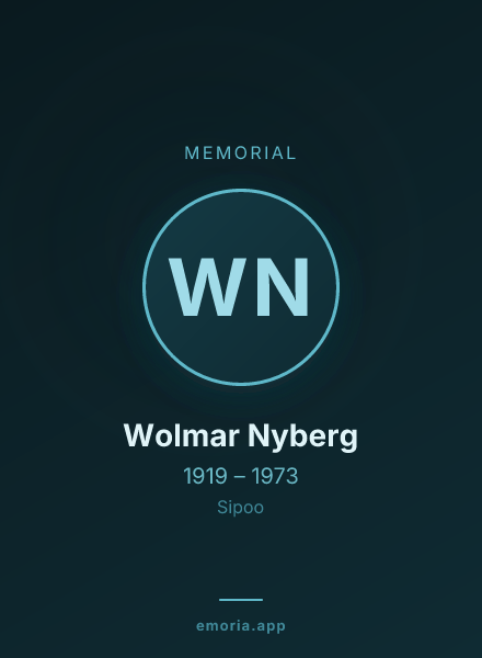 Memorial portrait of Wolmar Nyberg