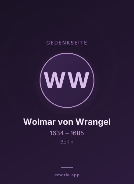 Gedenkportrait von Wolmar von Wrangel