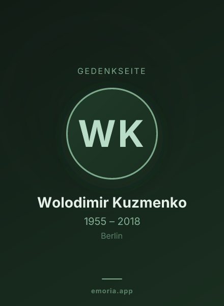 Gedenkportrait von Wolodimir Kuzmenko