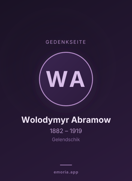 Gedenkportrait von Wolodymyr Abramow
