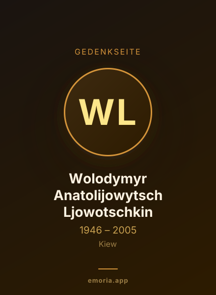 Gedenkportrait von Wolodymyr Anatolijowytsch Ljowotschkin