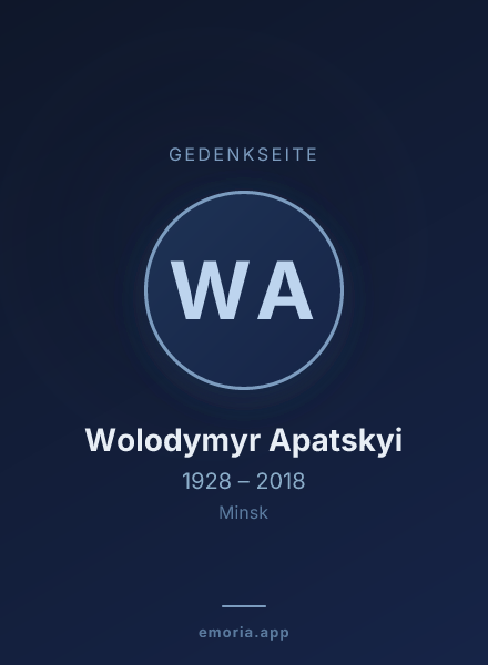 Gedenkportrait von Wolodymyr Apatskyi