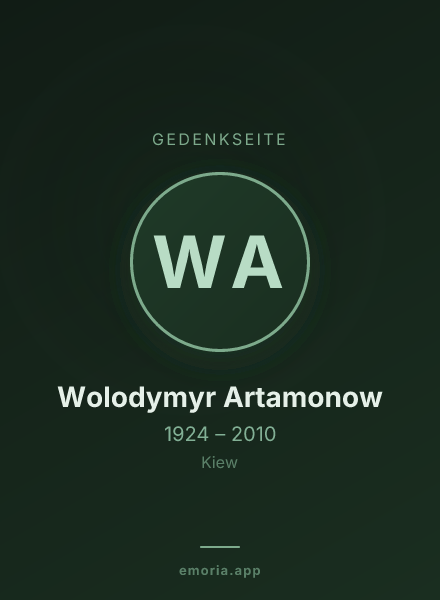 Gedenkportrait von Wolodymyr Artamonow