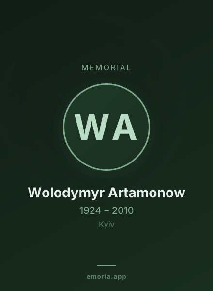 Memorial portrait of Wolodymyr Artamonow