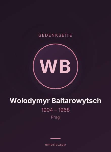 Gedenkportrait von Wolodymyr Baltarowytsch