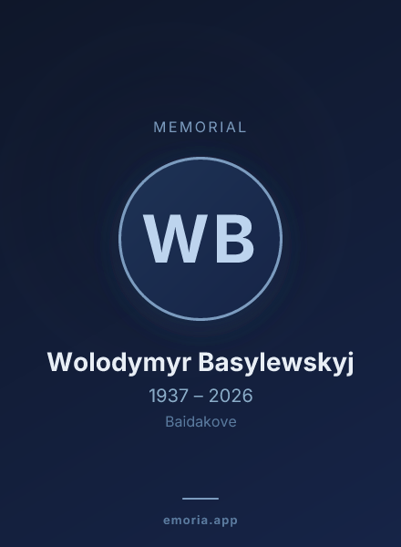 Memorial portrait of Wolodymyr Basylewskyj