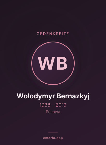 Gedenkportrait von Wolodymyr Bernazkyj