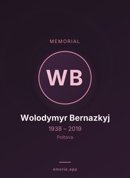 Memorial portrait of Wolodymyr Bernazkyj