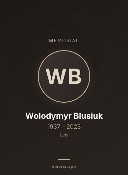 Memorial portrait of Wolodymyr Blusiuk