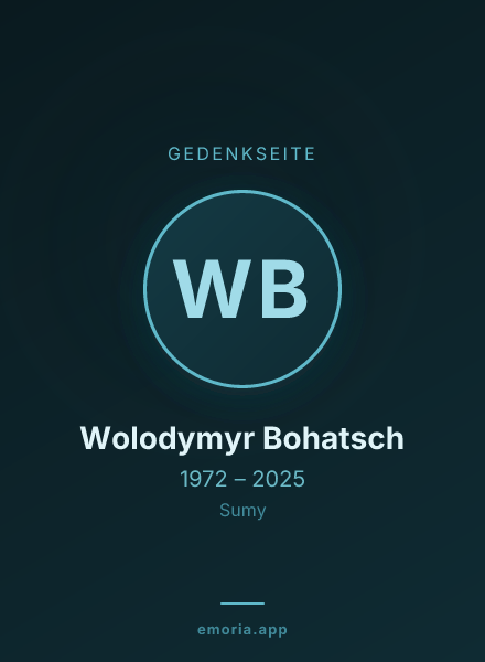 Gedenkportrait von Wolodymyr Bohatsch