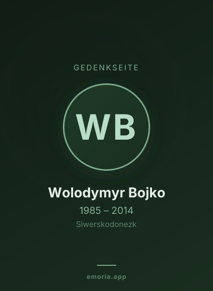 Gedenkportrait von Wolodymyr Bojko