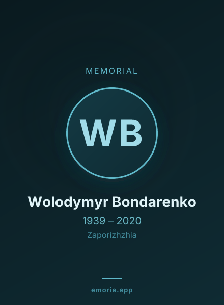 Memorial portrait of Wolodymyr Bondarenko