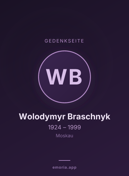 Gedenkportrait von Wolodymyr Braschnyk