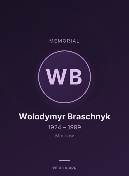 Memorial portrait of Wolodymyr Braschnyk