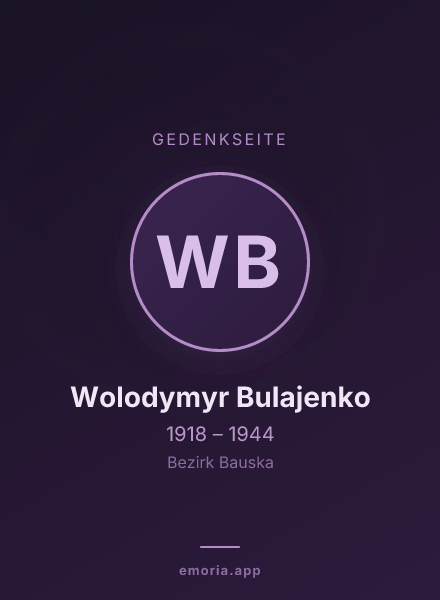 Gedenkportrait von Wolodymyr Bulajenko