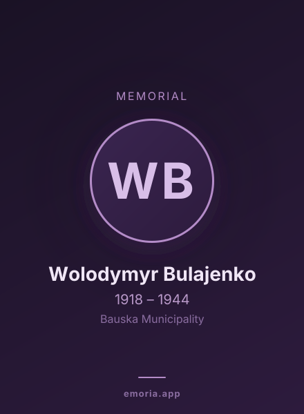 Memorial portrait of Wolodymyr Bulajenko