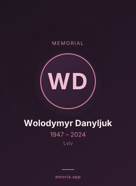 Memorial portrait of Wolodymyr Danyljuk