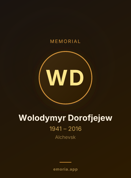 Memorial portrait of Wolodymyr Dorofjejew
