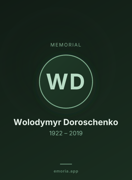 Memorial portrait of Wolodymyr Doroschenko