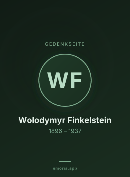 Gedenkportrait von Wolodymyr Finkelstein