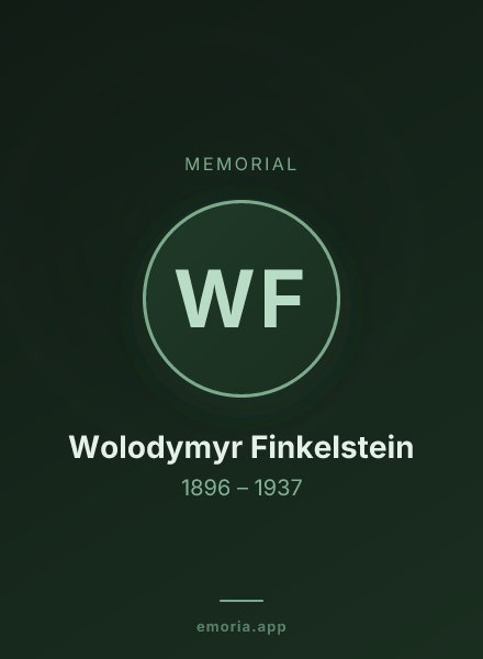 Memorial portrait of Wolodymyr Finkelstein