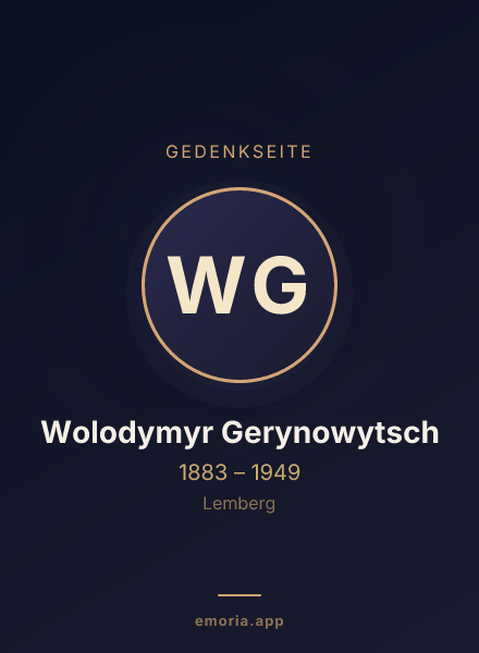Gedenkportrait von Wolodymyr Gerynowytsch