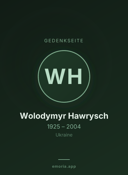 Gedenkportrait von Wolodymyr Hawrysch