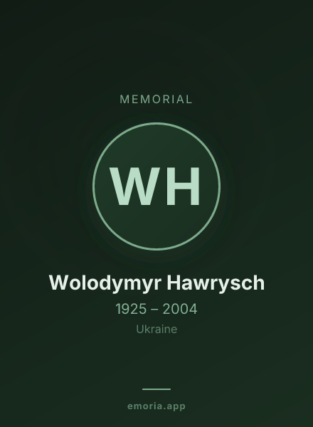 Memorial portrait of Wolodymyr Hawrysch