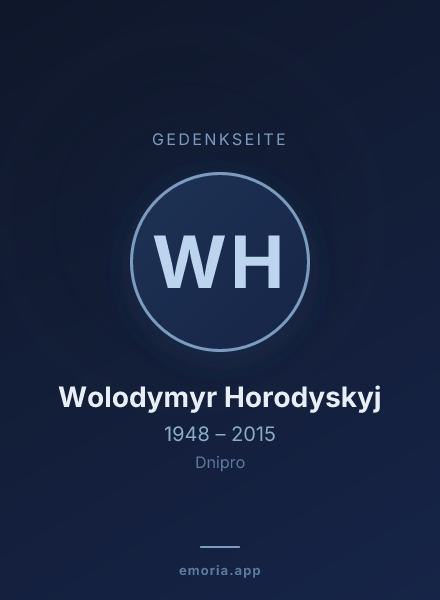 Gedenkportrait von Wolodymyr Horodyskyj