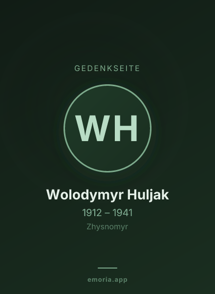 Gedenkportrait von Wolodymyr Huljak