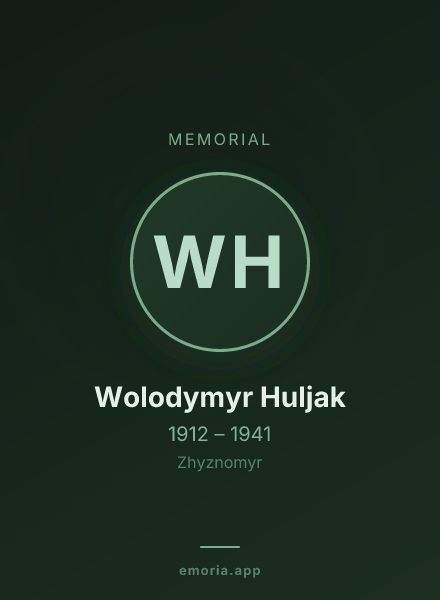 Memorial portrait of Wolodymyr Huljak