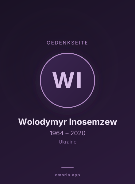 Gedenkportrait von Wolodymyr Inosemzew