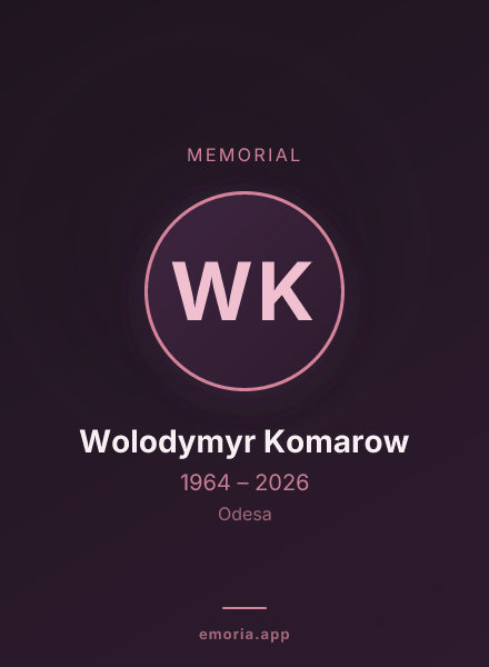 Memorial portrait of Wolodymyr Komarow
