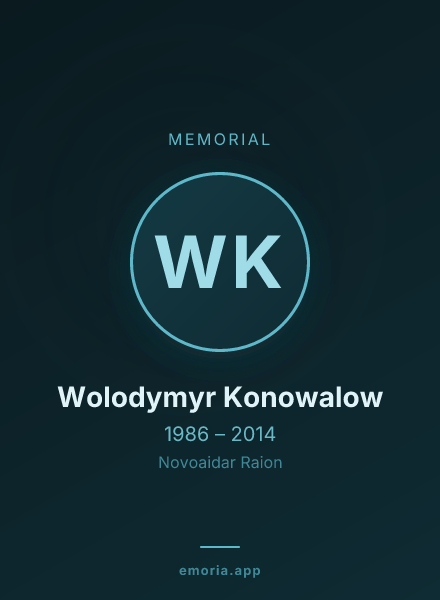 Memorial portrait of Wolodymyr Konowalow