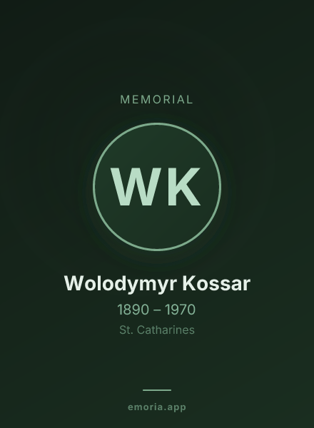 Memorial portrait of Wolodymyr Kossar