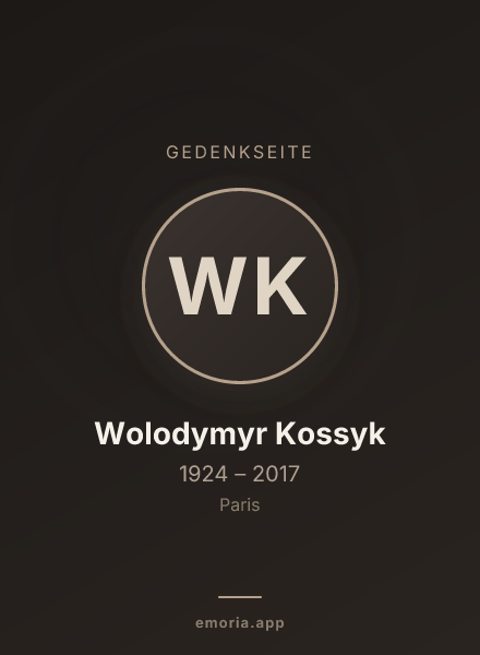 Gedenkportrait von Wolodymyr Kossyk