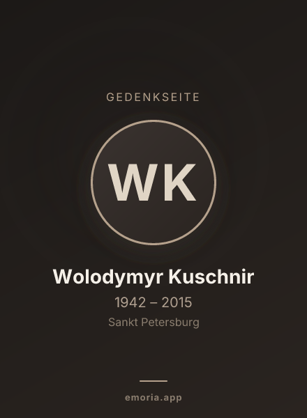 Gedenkportrait von Wolodymyr Kuschnir