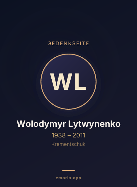 Gedenkportrait von Wolodymyr Lytwynenko