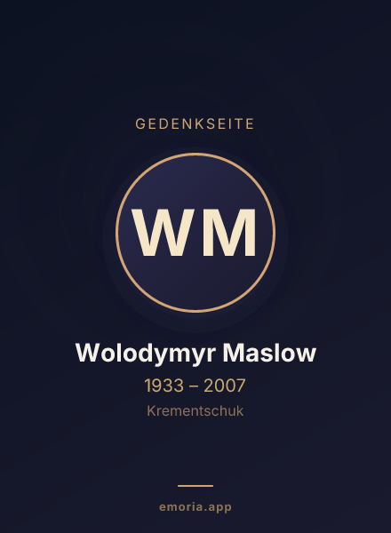 Gedenkportrait von Wolodymyr Maslow