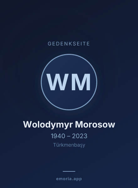 Gedenkportrait von Wolodymyr Morosow