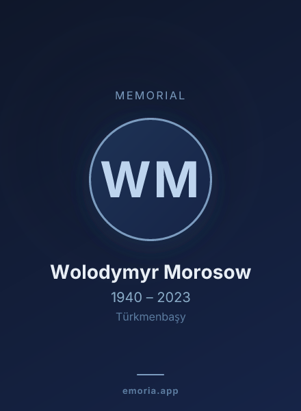 Memorial portrait of Wolodymyr Morosow