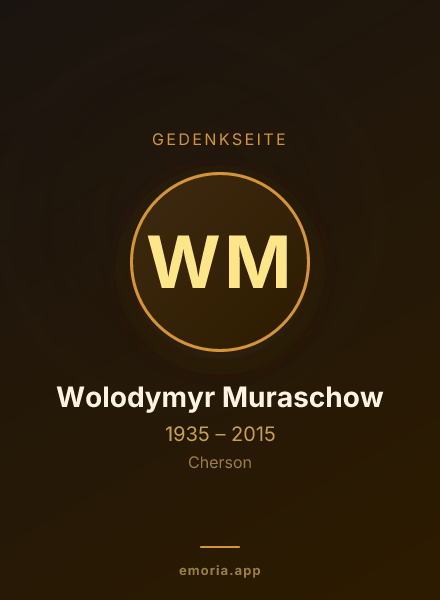 Gedenkportrait von Wolodymyr Muraschow