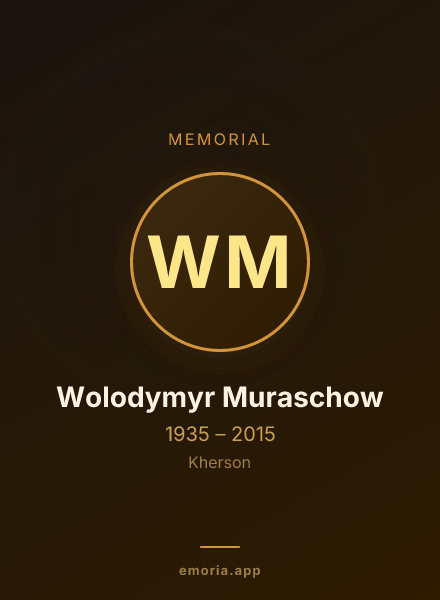Memorial portrait of Wolodymyr Muraschow