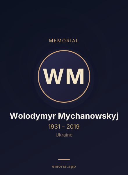 Memorial portrait of Wolodymyr Mychanowskyj