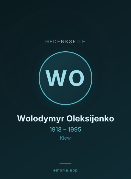 Gedenkportrait von Wolodymyr Oleksijenko