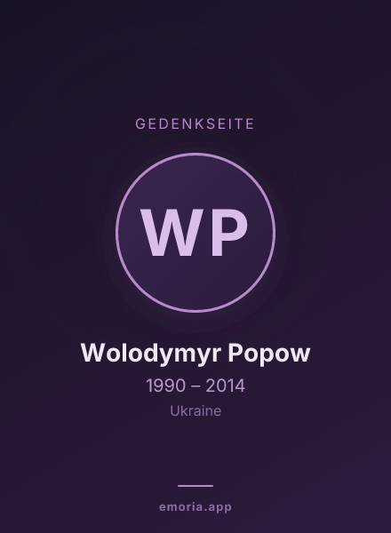 Gedenkportrait von Wolodymyr Popow